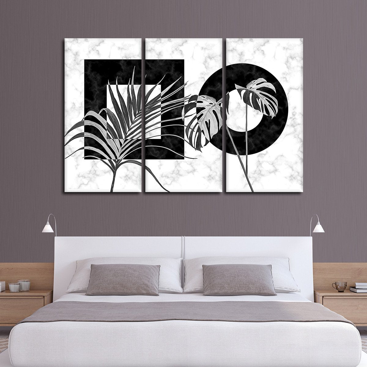 Art Deco Leaves Multi Panel Canvas Wall Art