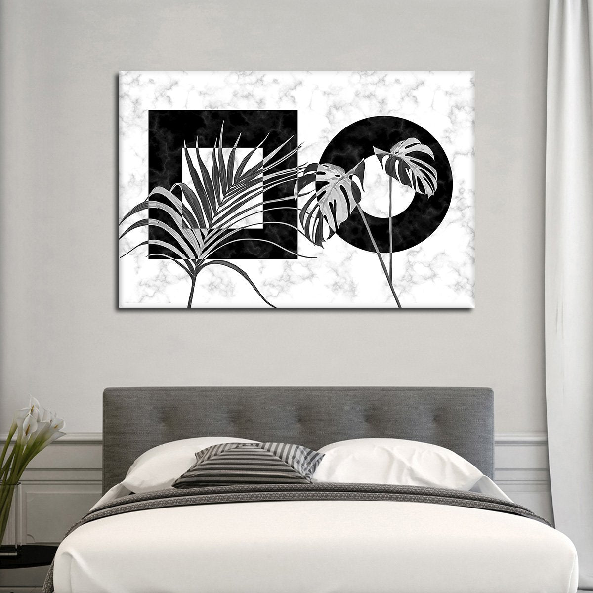 Art Deco Leaves Multi Panel Canvas Wall Art