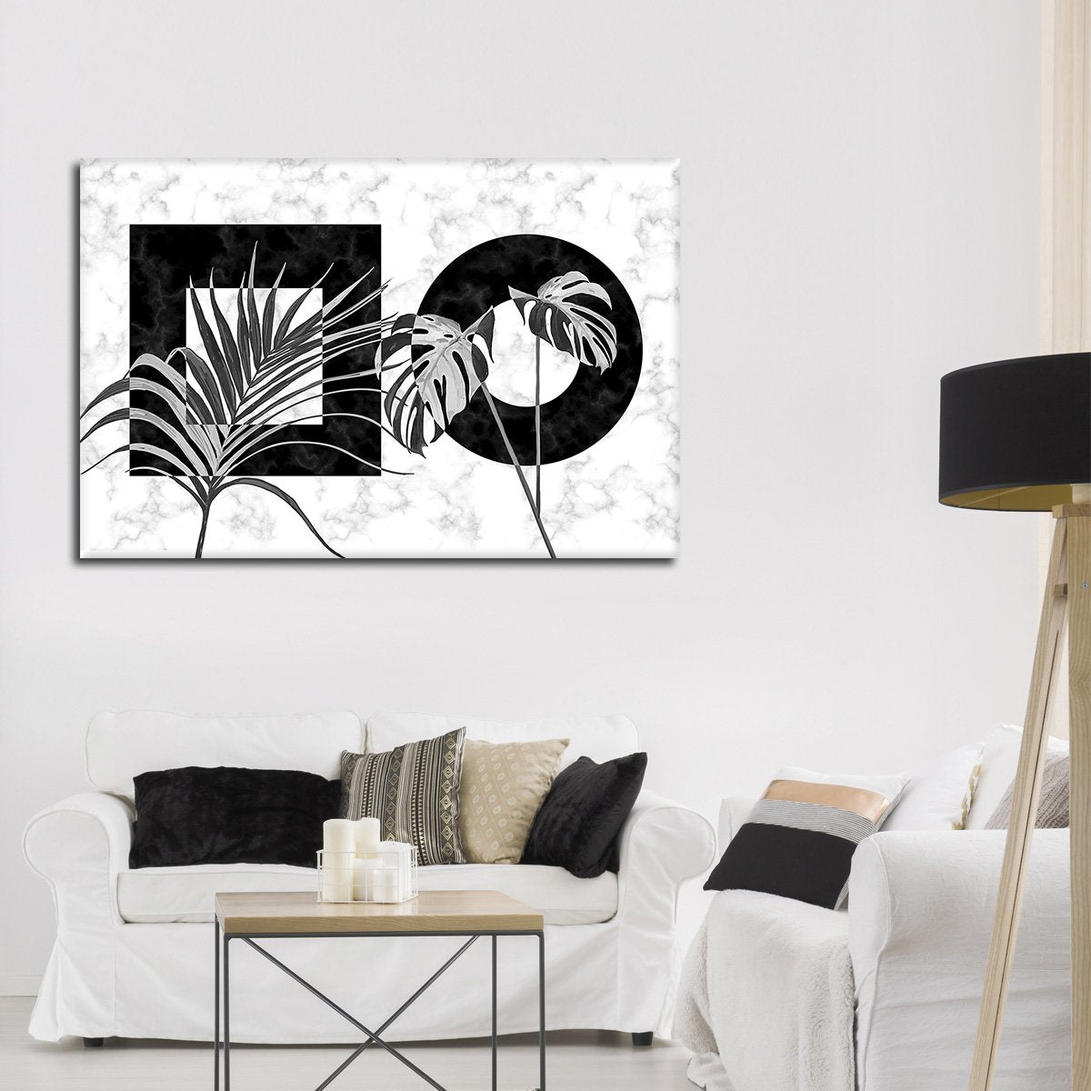 Art Deco Leaves Multi Panel Canvas Wall Art