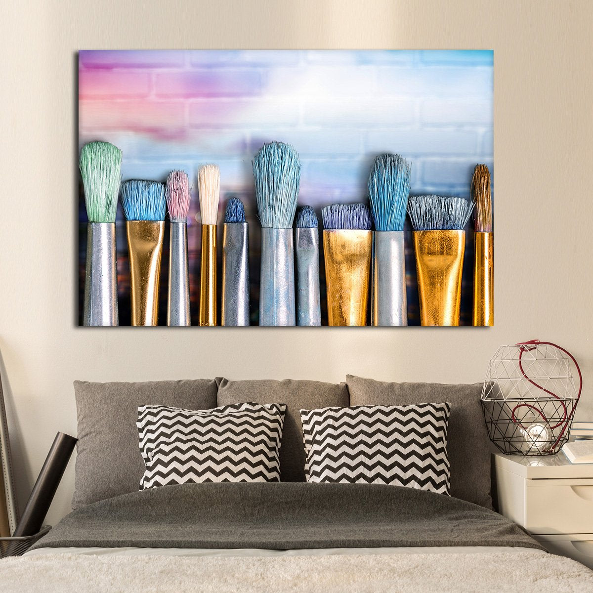 Artist Brushes Multi Panel Canvas Wall Art