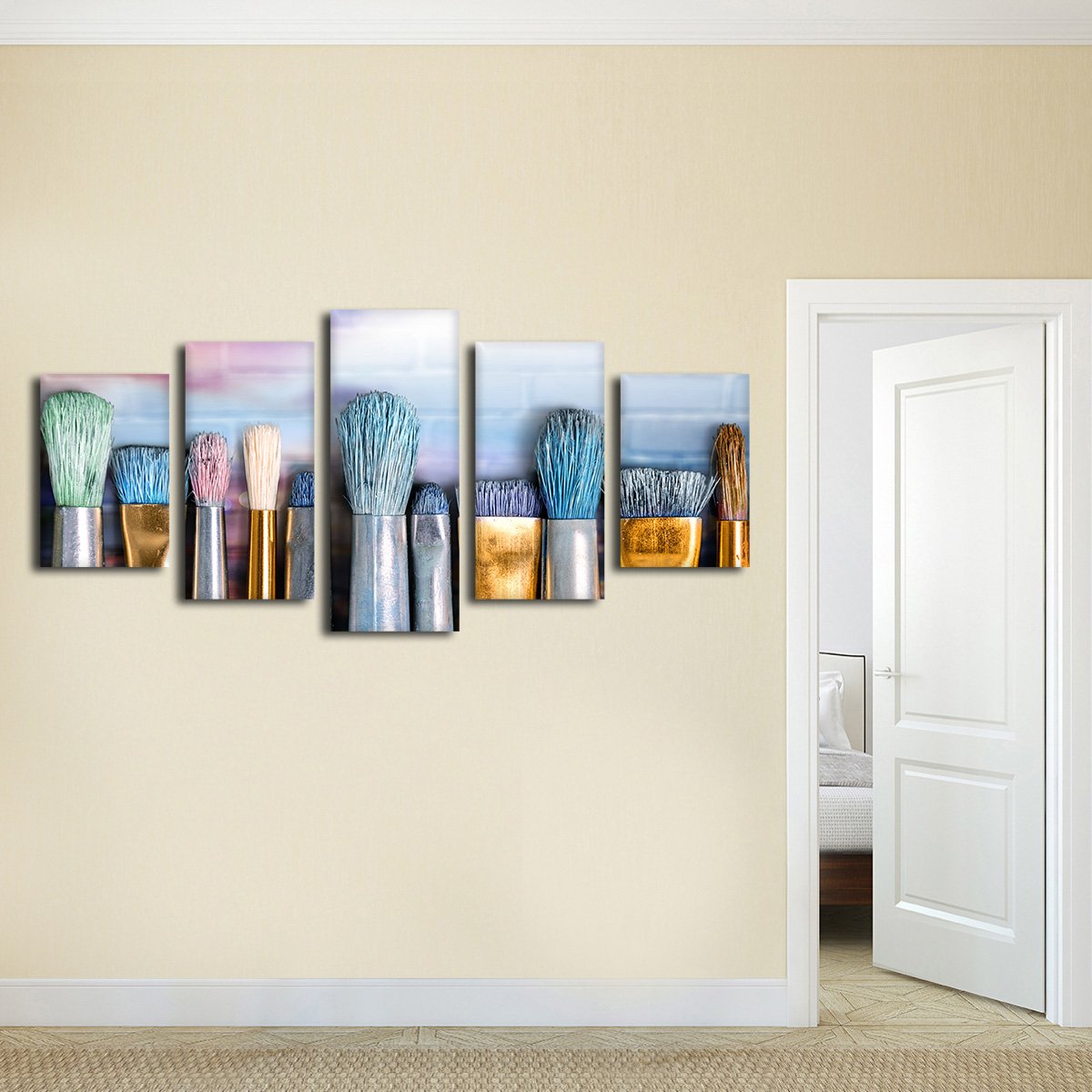 Artist Brushes Multi Panel Canvas Wall Art