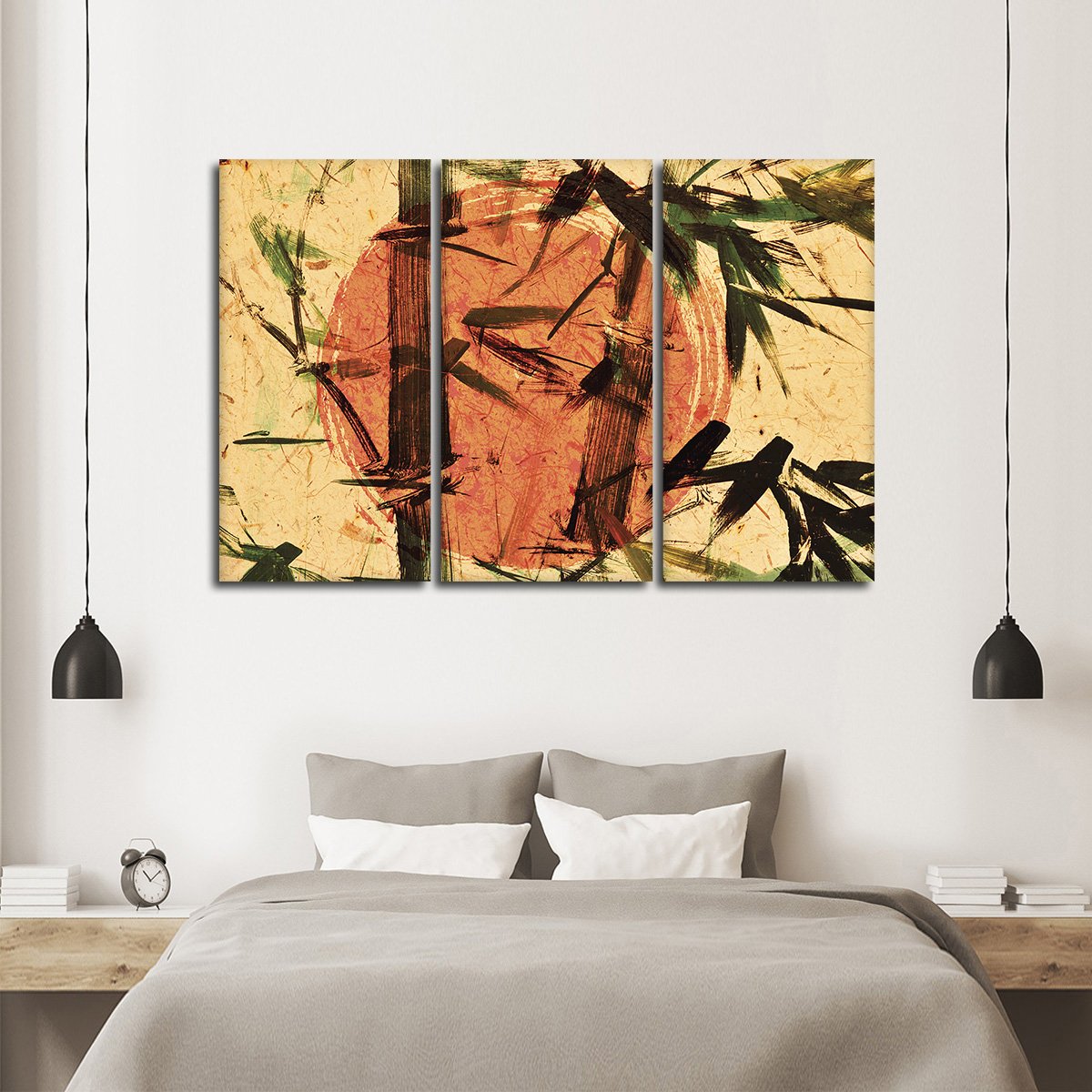 Asian Bamboo Multi Panel Canvas Wall Art