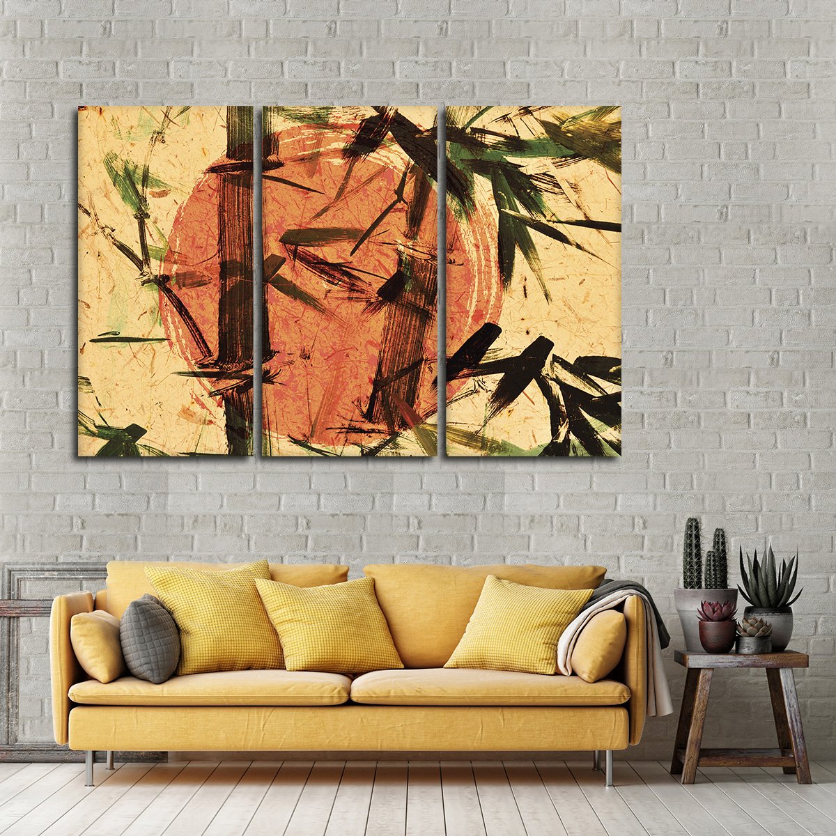 Asian Bamboo Multi Panel Canvas Wall Art