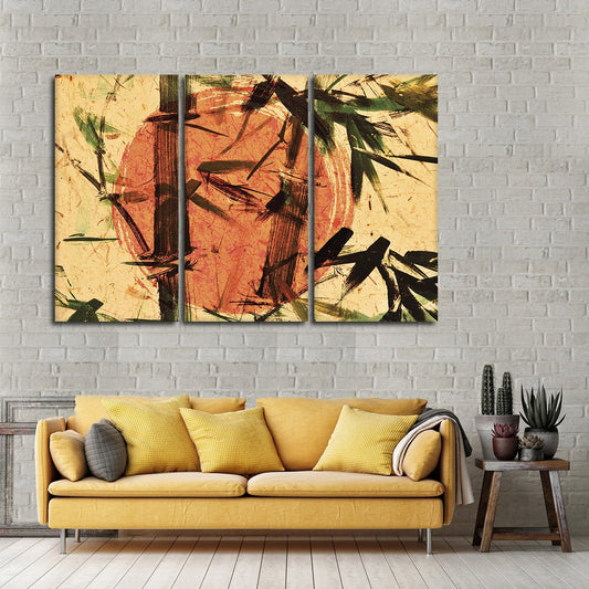 Asian Bamboo Multi Panel Canvas Wall Art