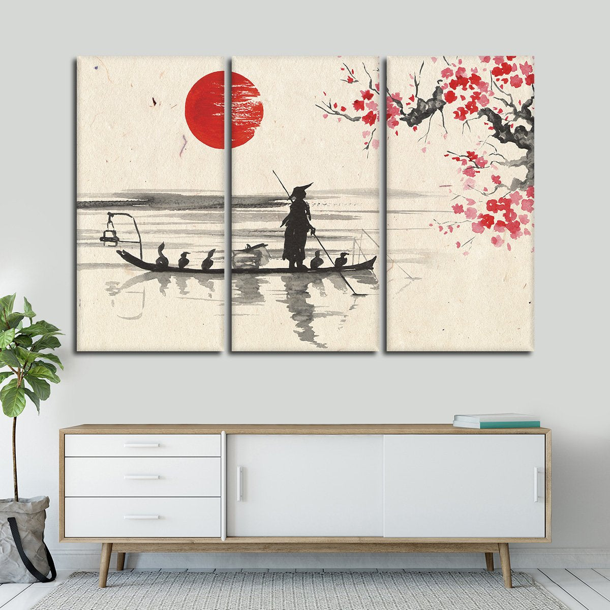 Asian Boat Ride Multi Panel Canvas Wall Art