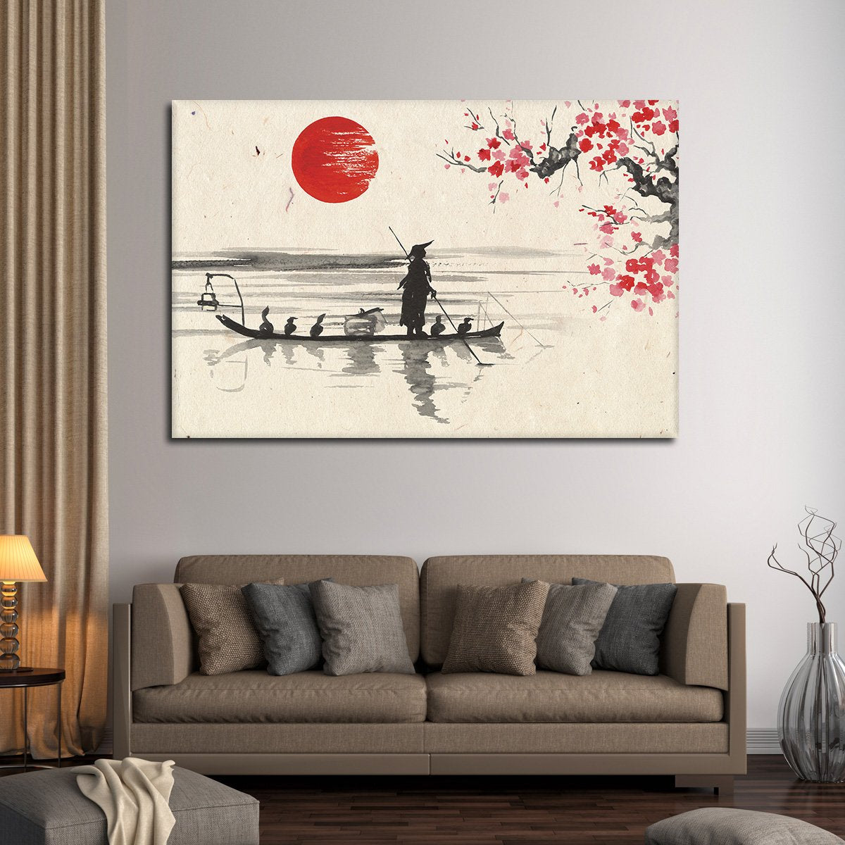 Asian Boat Ride Multi Panel Canvas Wall Art