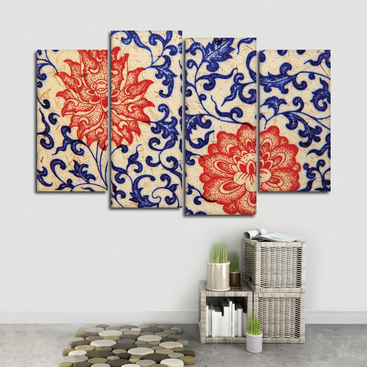Asian Ceramics Multi Panel Canvas Wall Art