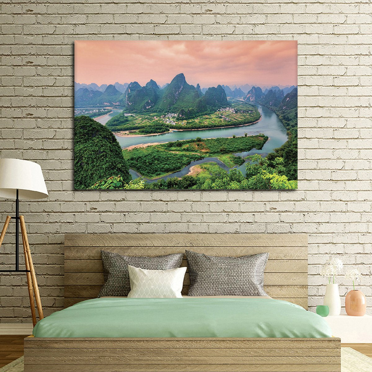 Asian River Multi Panel Canvas Wall Art
