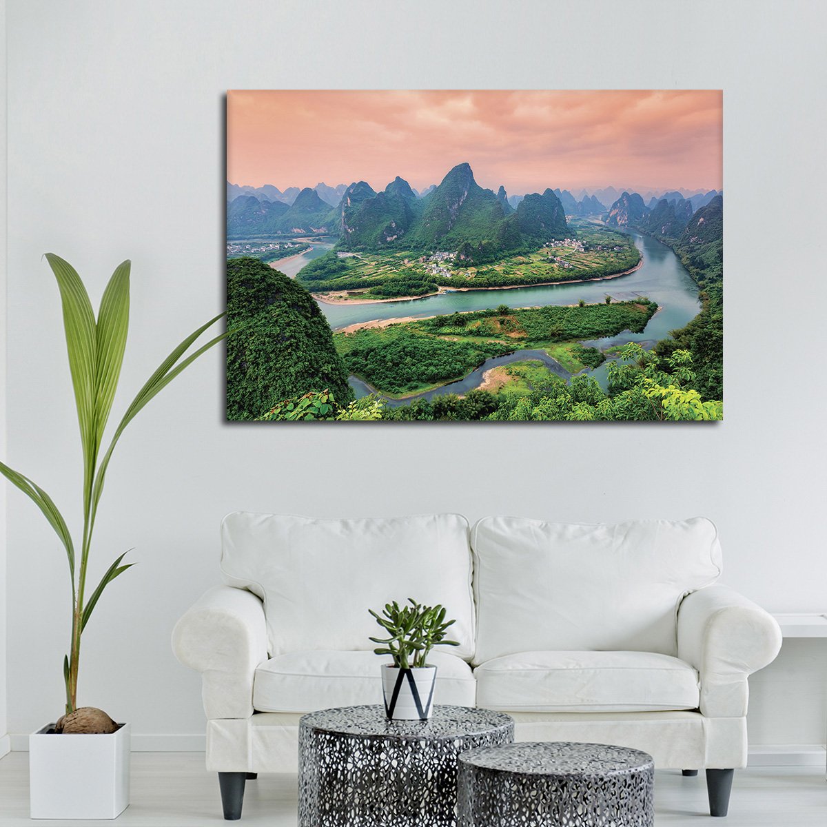 Asian River Multi Panel Canvas Wall Art