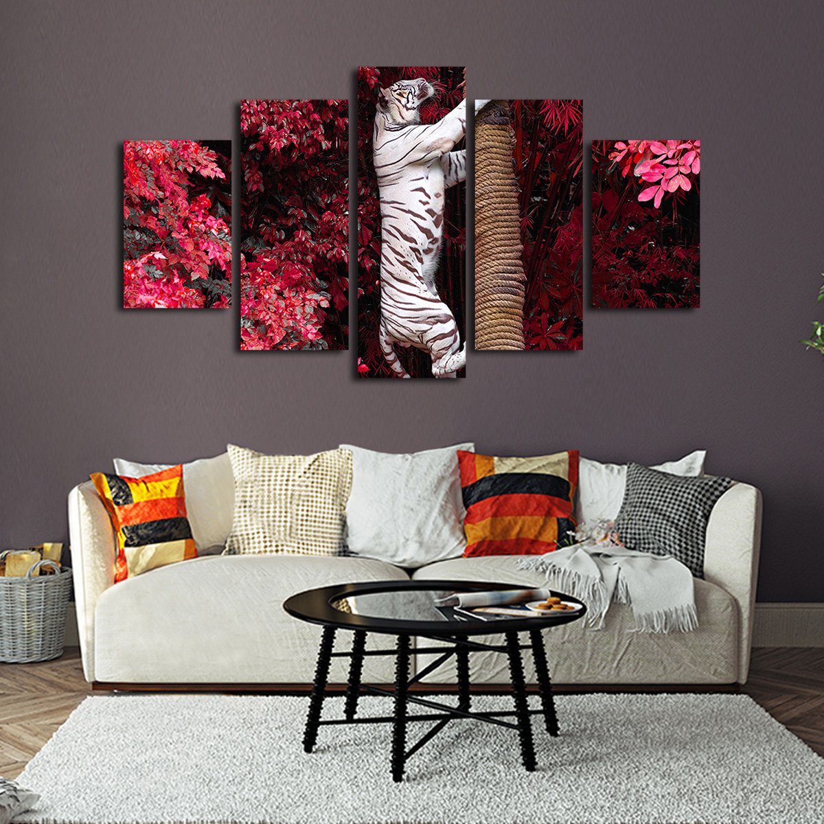 Asian Tiger Multi Panel Canvas Wall Art