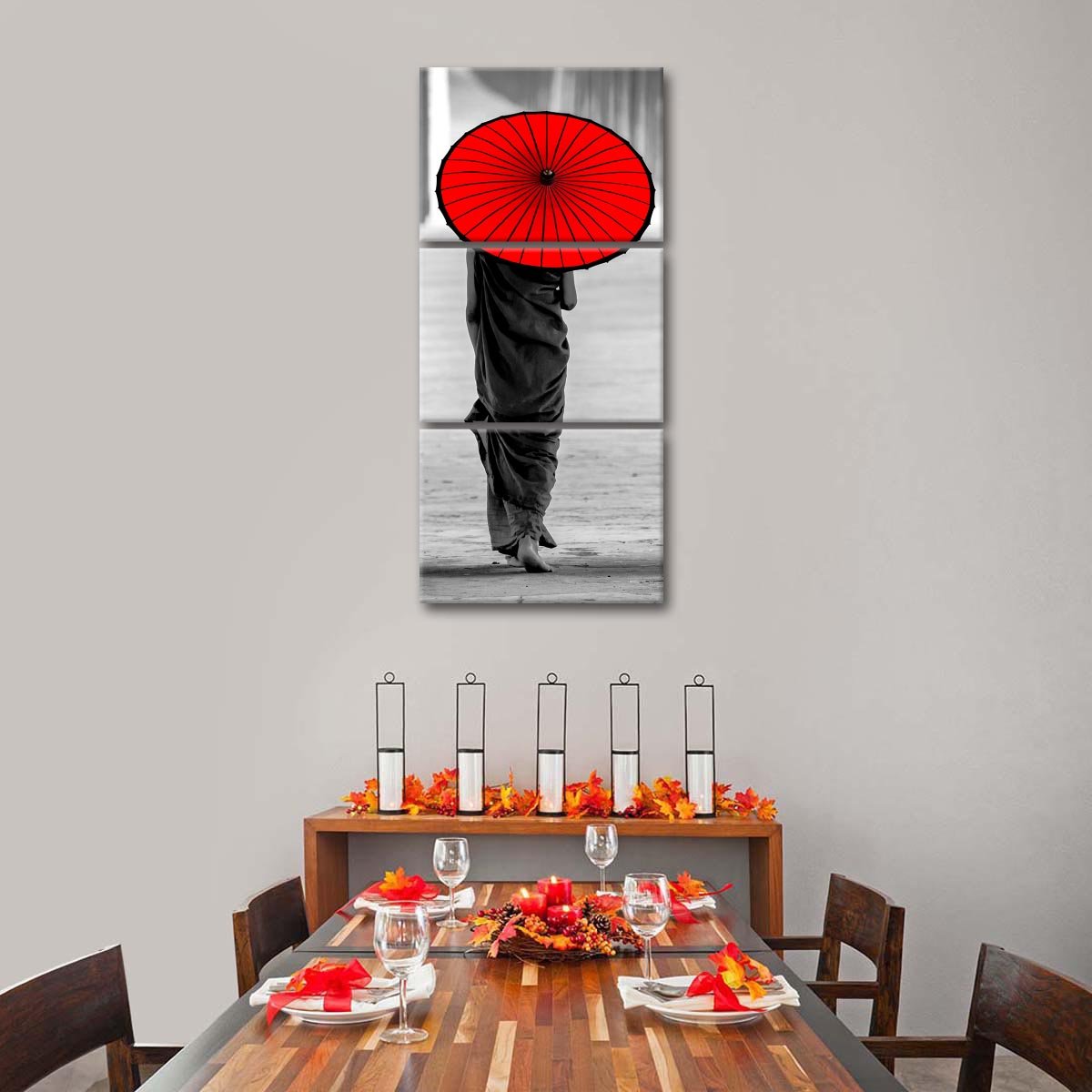 Asian Umbrella Pop Multi Panel Canvas Wall Art
