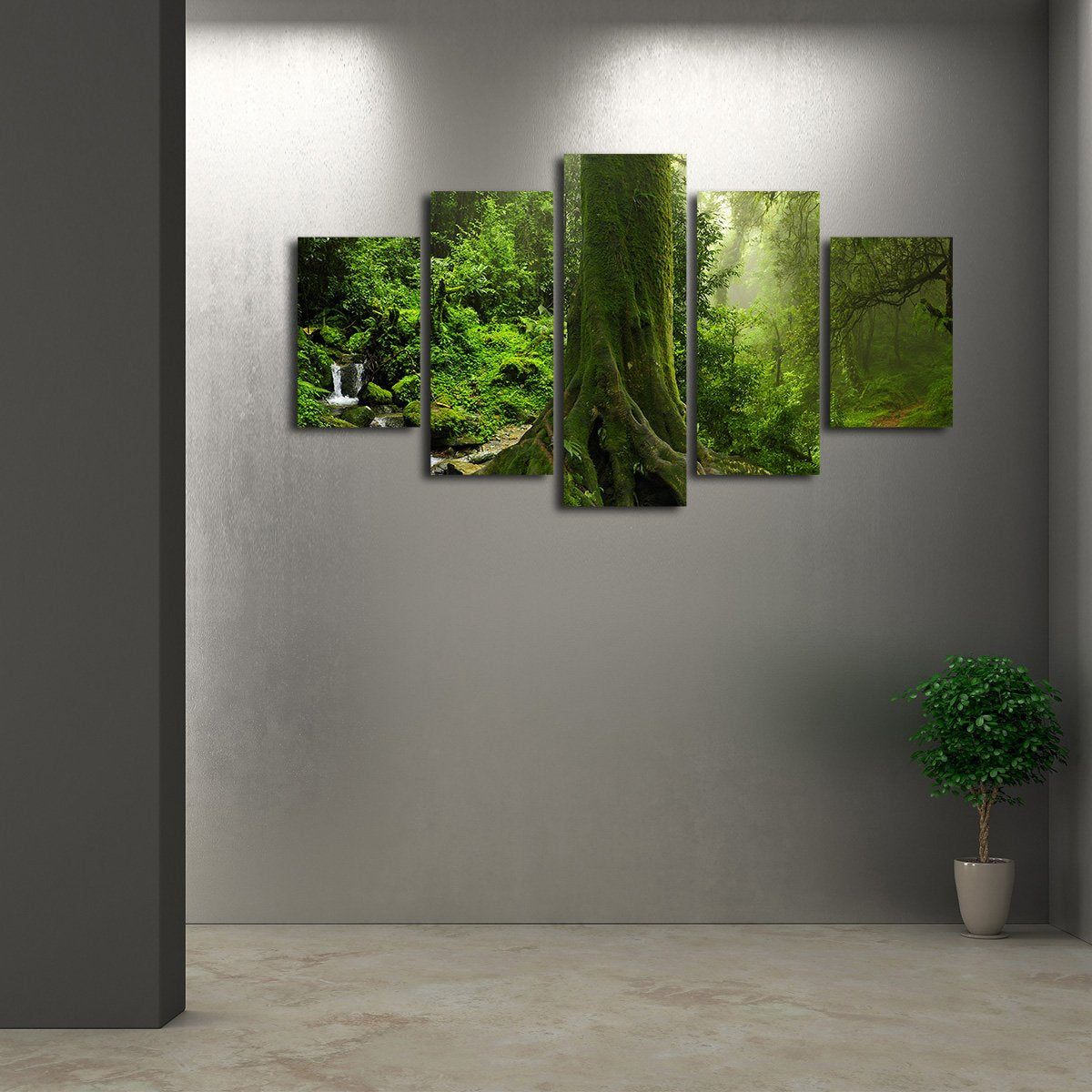 Asian Jungle Multi Panel Canvas Wall Art