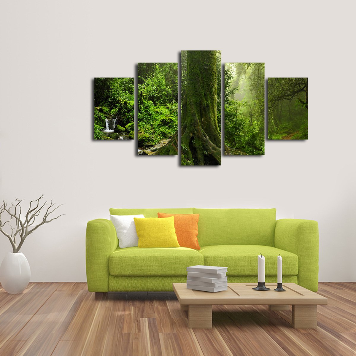 Asian Jungle Multi Panel Canvas Wall Art