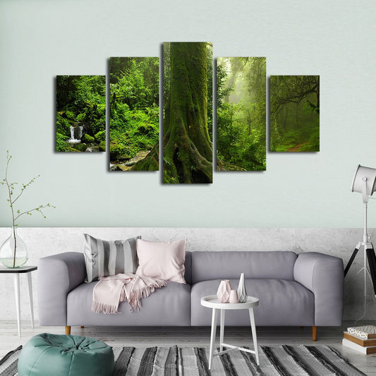 Asian Jungle Multi Panel Canvas Wall Art