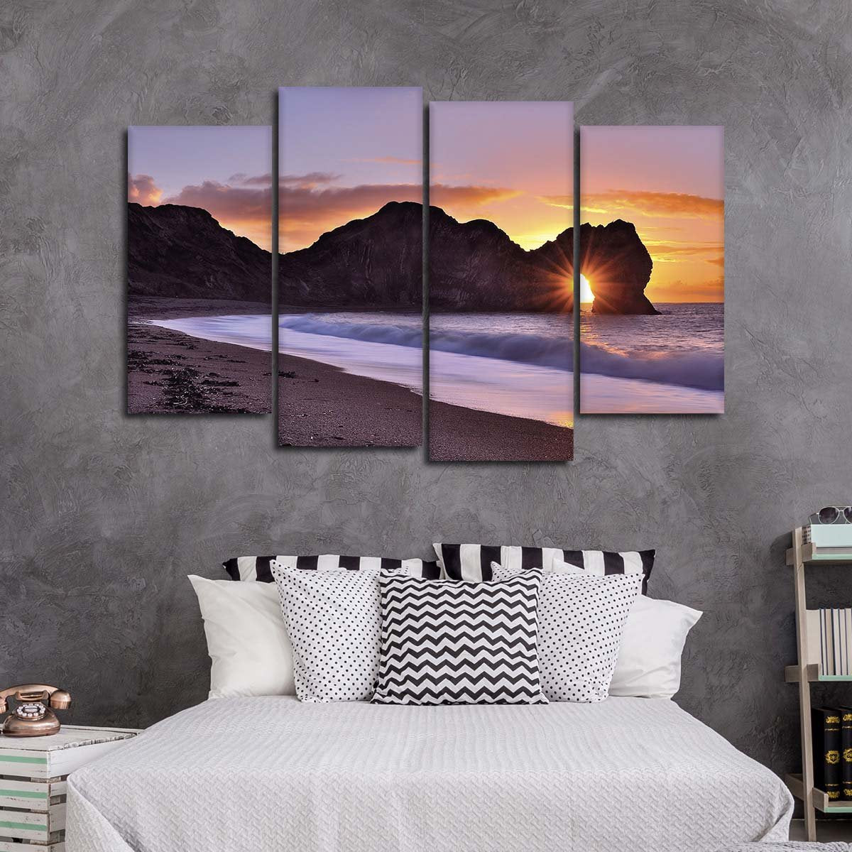 Astounding Sea Arch Sunset Multi Panel Canvas Wall Art