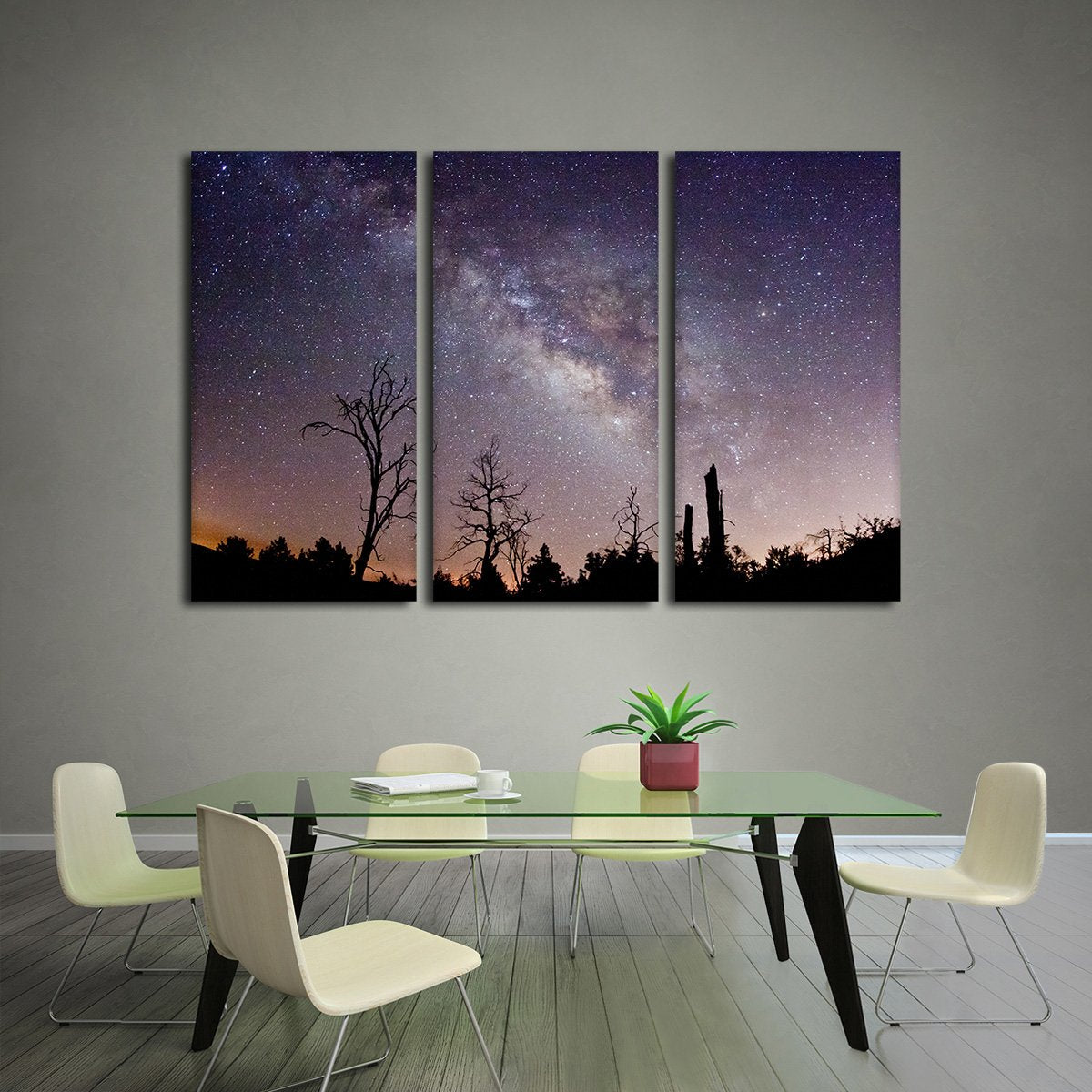Astronomical Trees Multi Panel Canvas Wall Art