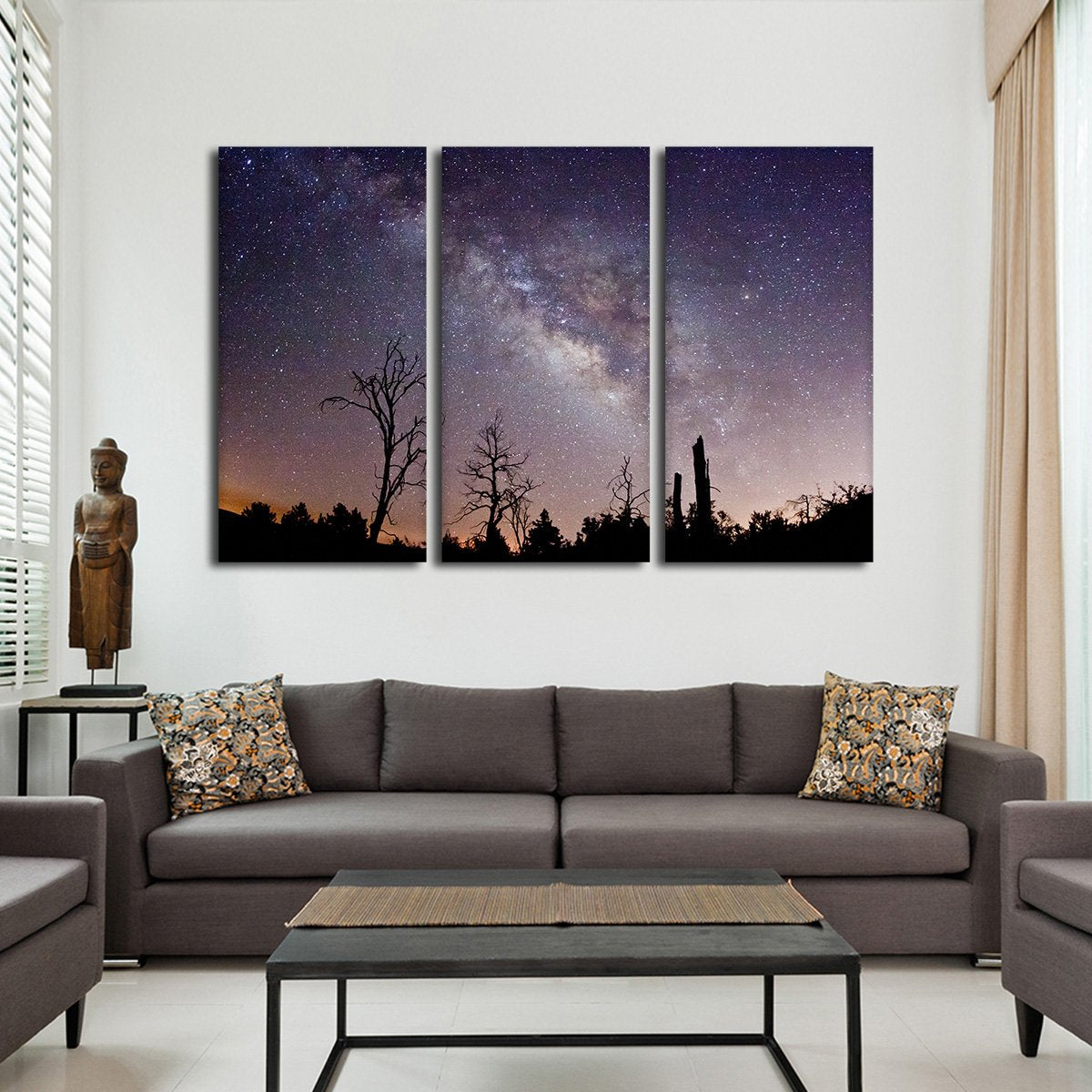 Astronomical Trees Multi Panel Canvas Wall Art