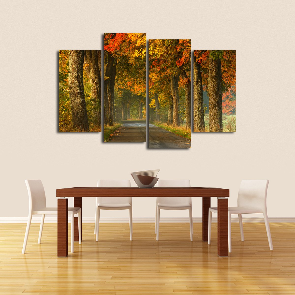 Autumn Road Multi Panel Canvas Wall Art