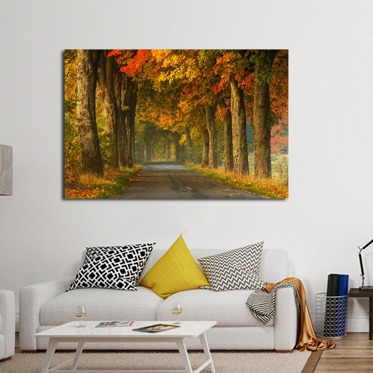 Autumn Road Multi Panel Canvas Wall Art