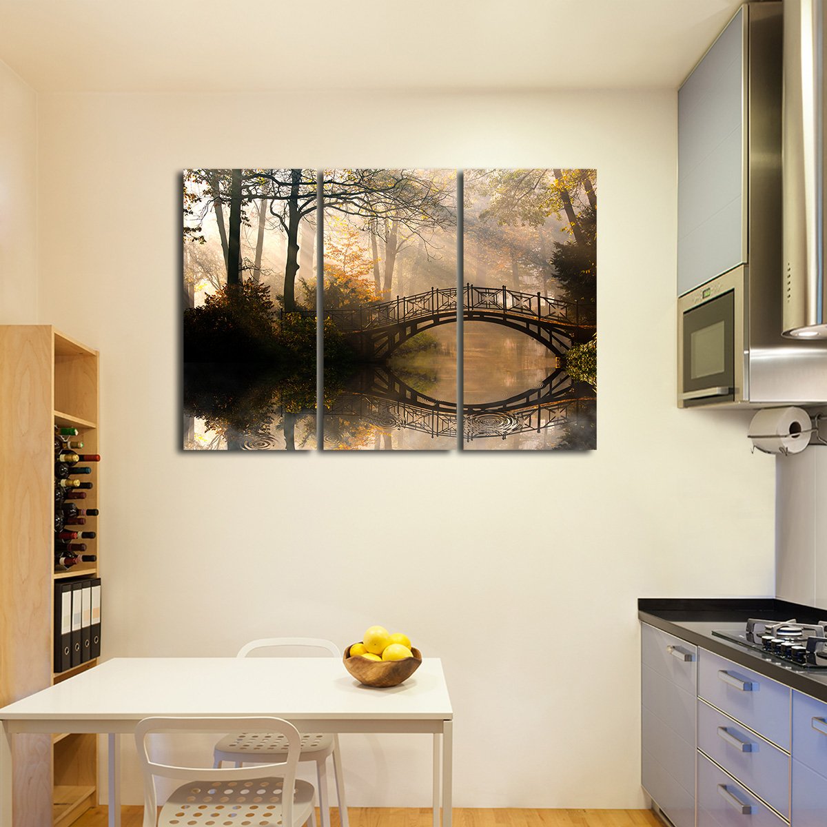 Autumn Bridge Multi Panel Canvas Wall Art