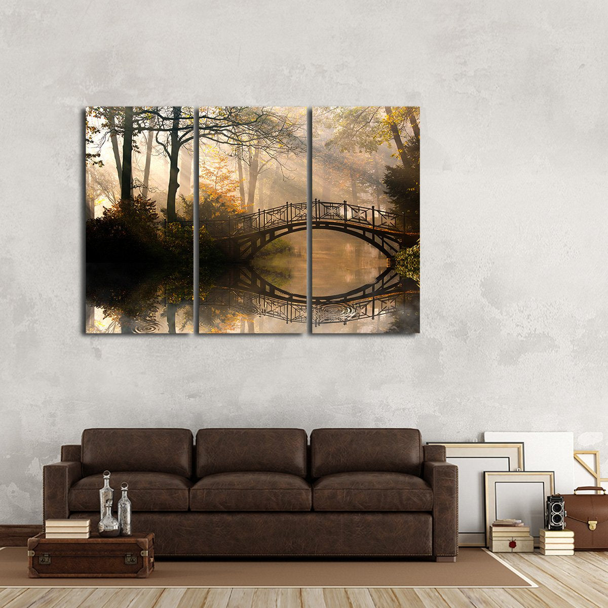 Autumn Bridge Multi Panel Canvas Wall Art