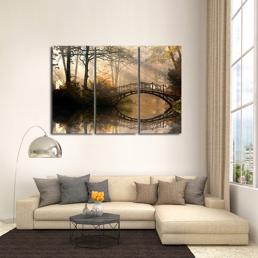 Autumn Bridge Multi Panel Canvas Wall Art