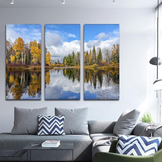 Autumn Reflection Multi Panel Canvas Wall Art