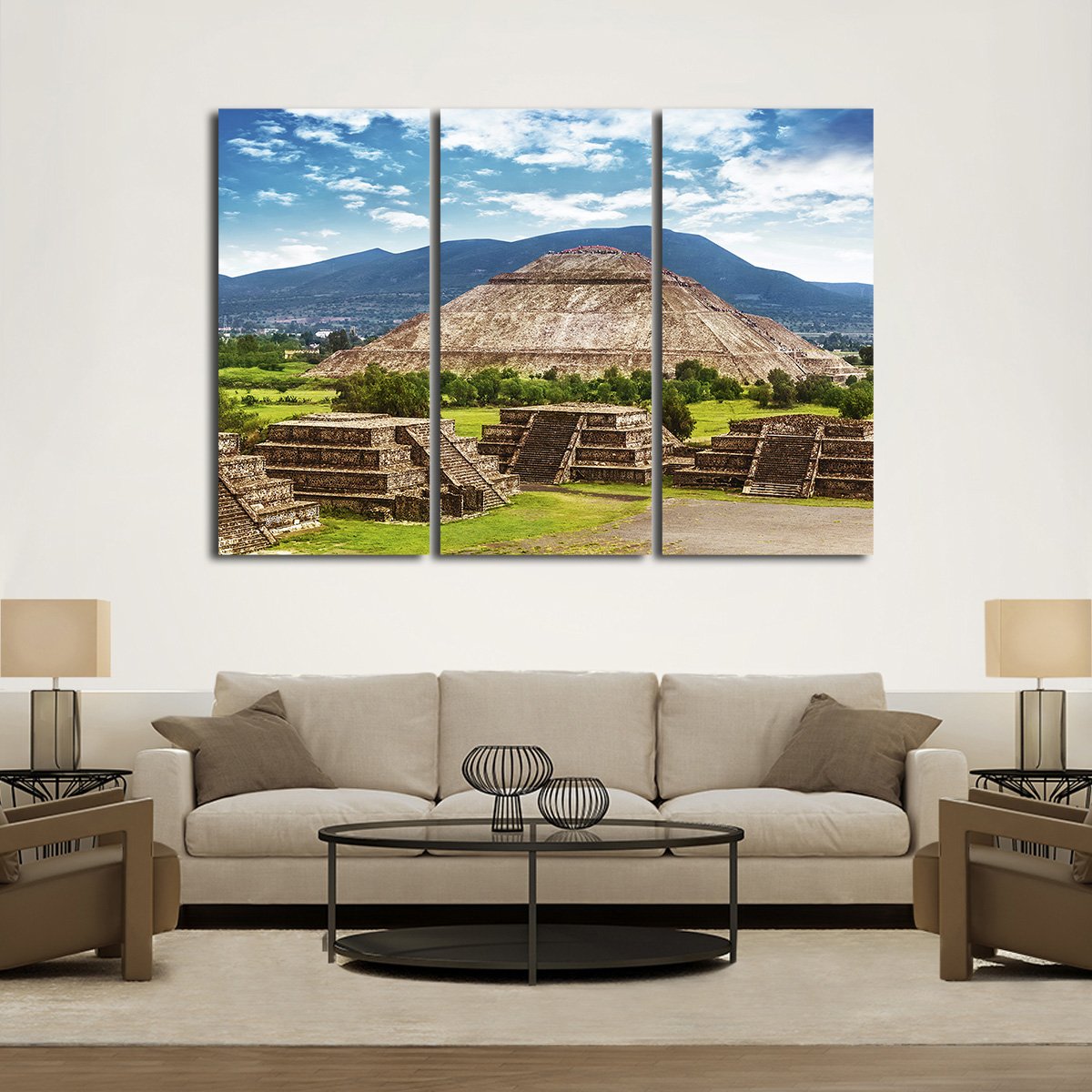 Aztec Pyramid Multi Panel Canvas Wall Art