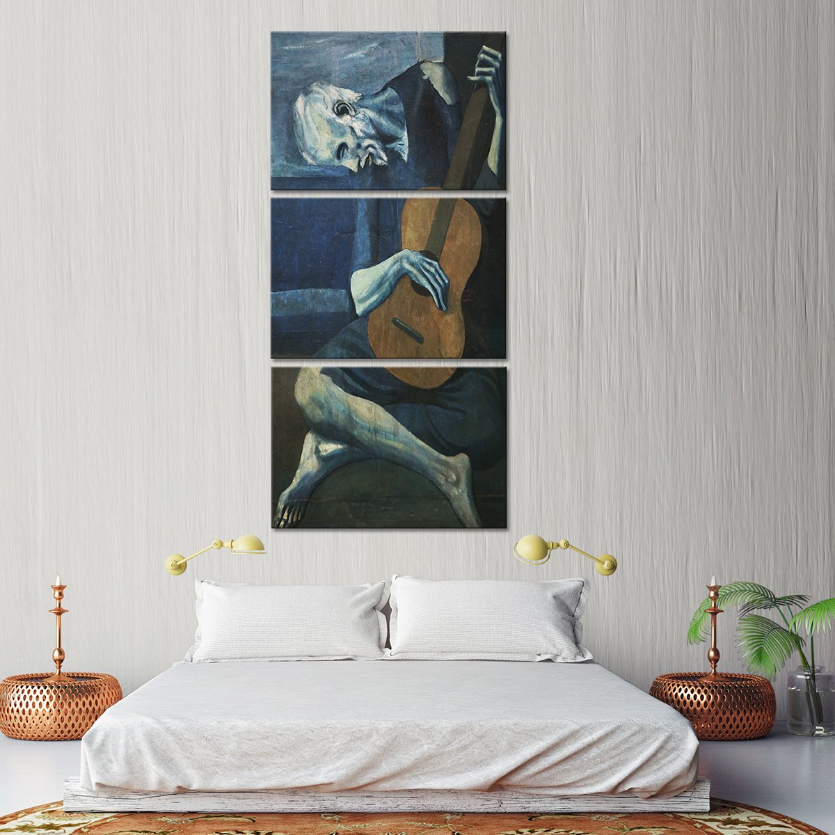 The Old Guitarist Multi Panel Canvas Wall Art