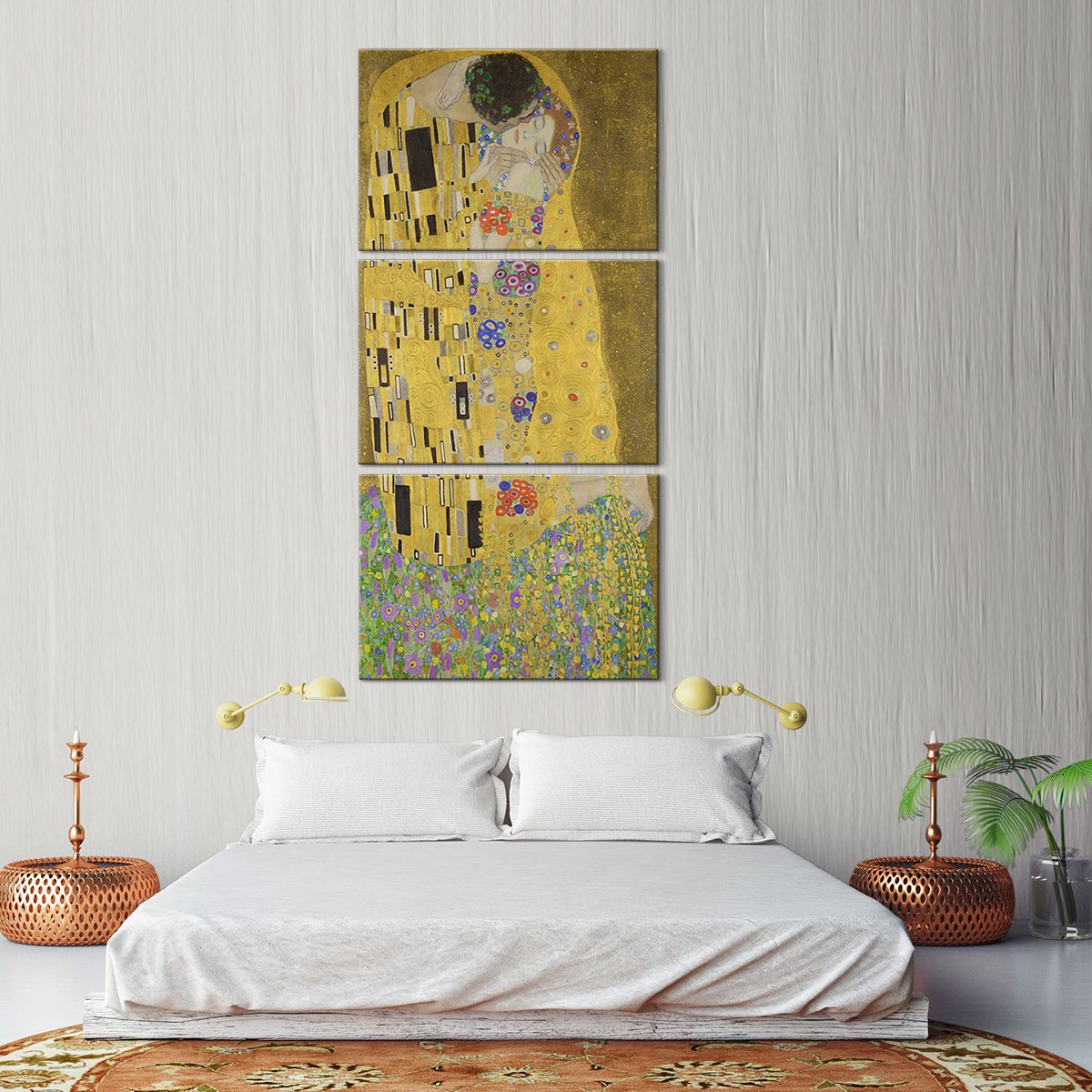 The Kiss Multi Panel Canvas Wall Art