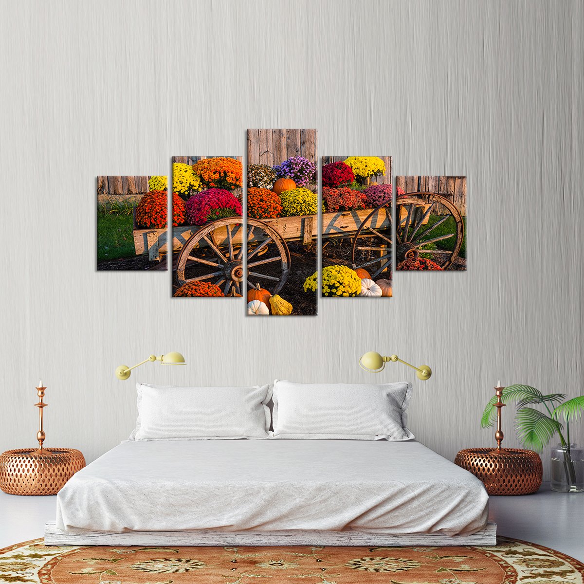 Colorful Flowers Multi Panel Canvas Wall Art