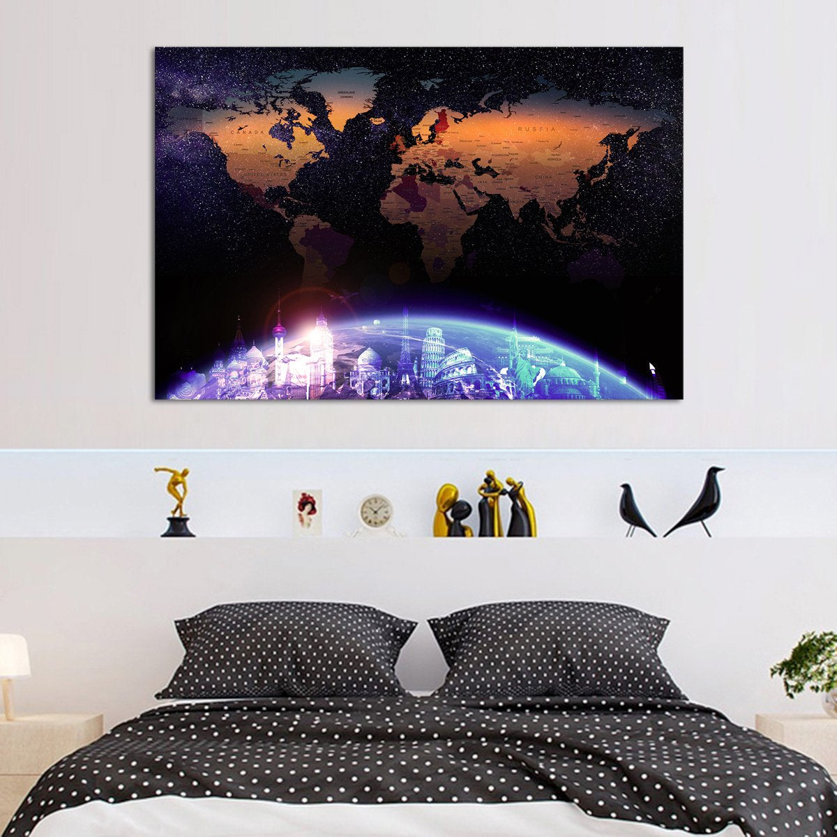 Galaxy World Map Masterpiece Multi Panel Canvas Wall Art