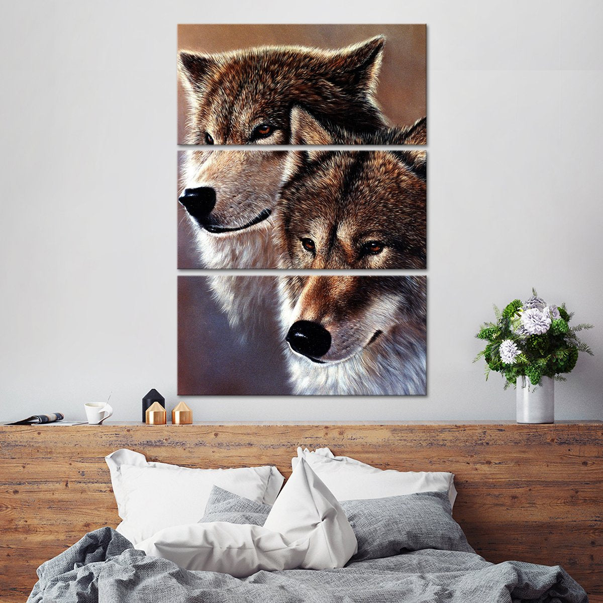 Fearless Wolves Multi Panel Canvas Wall Art