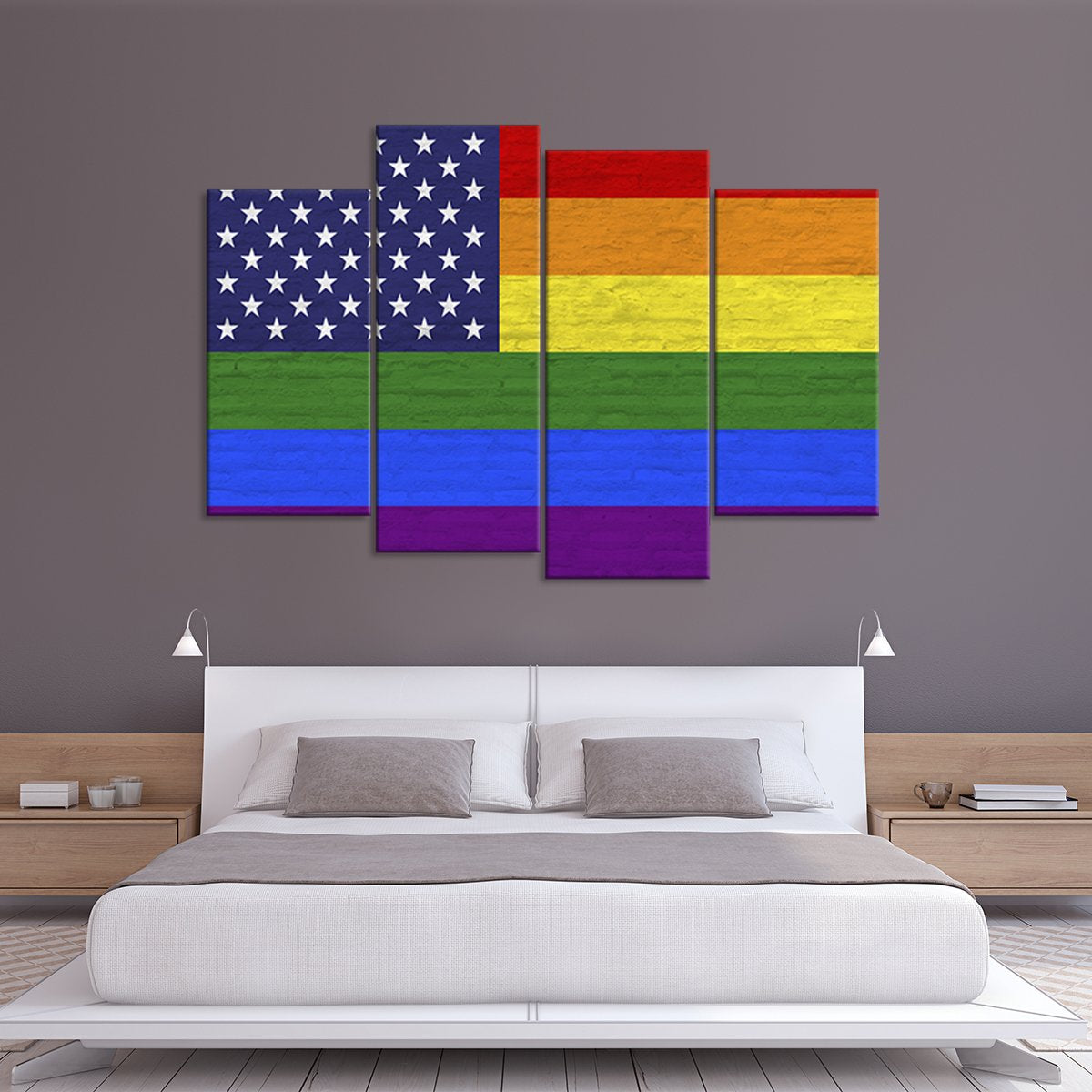 USA Pride Flag Multi Panel Canvas Wall Art