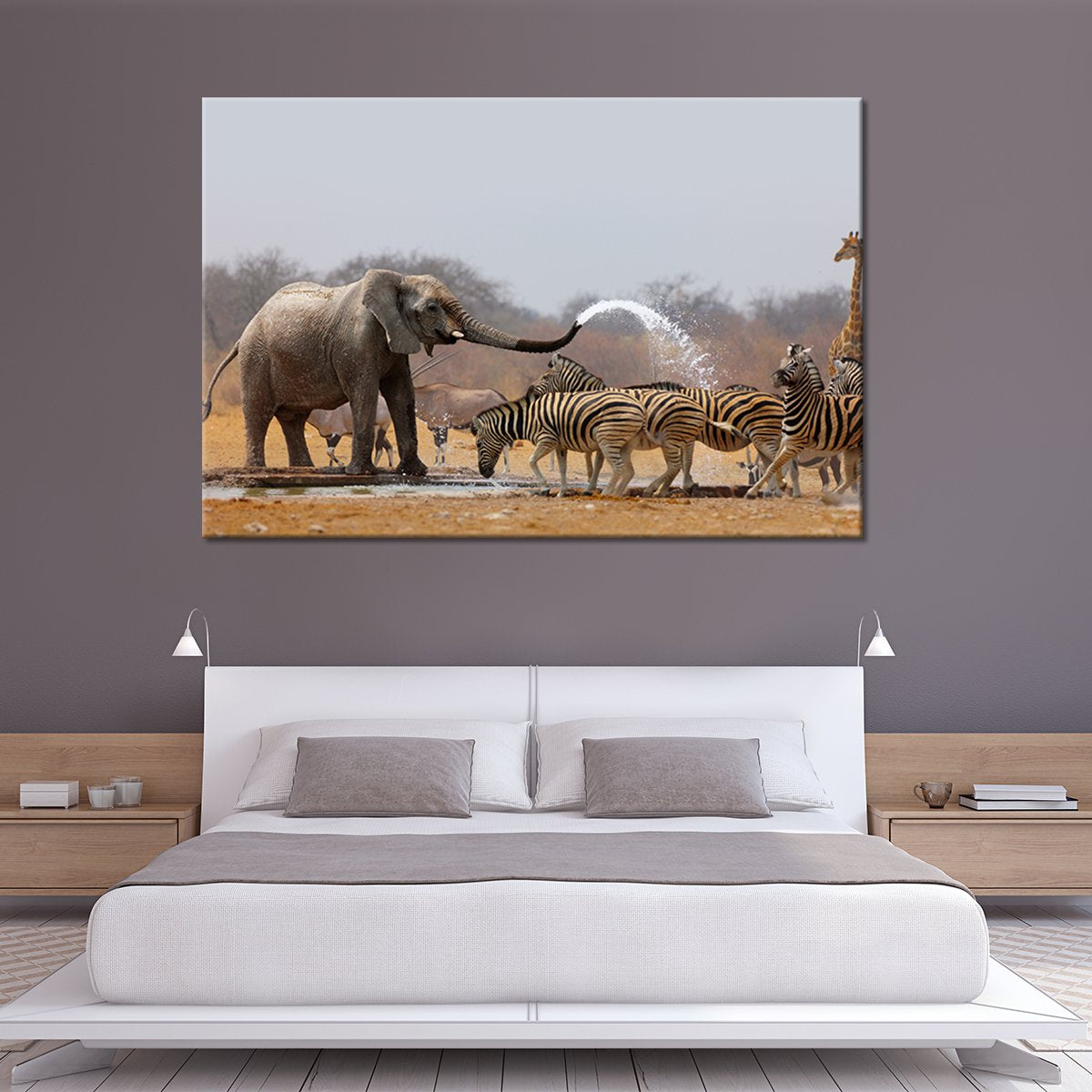 Funny Elephant Multi Panel Canvas Wall Art