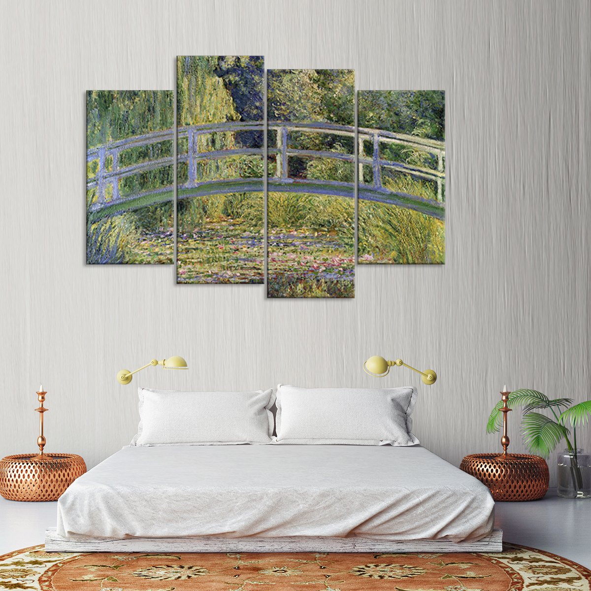 The Japanese Footbridge Multi Panel Canvas Wall Art