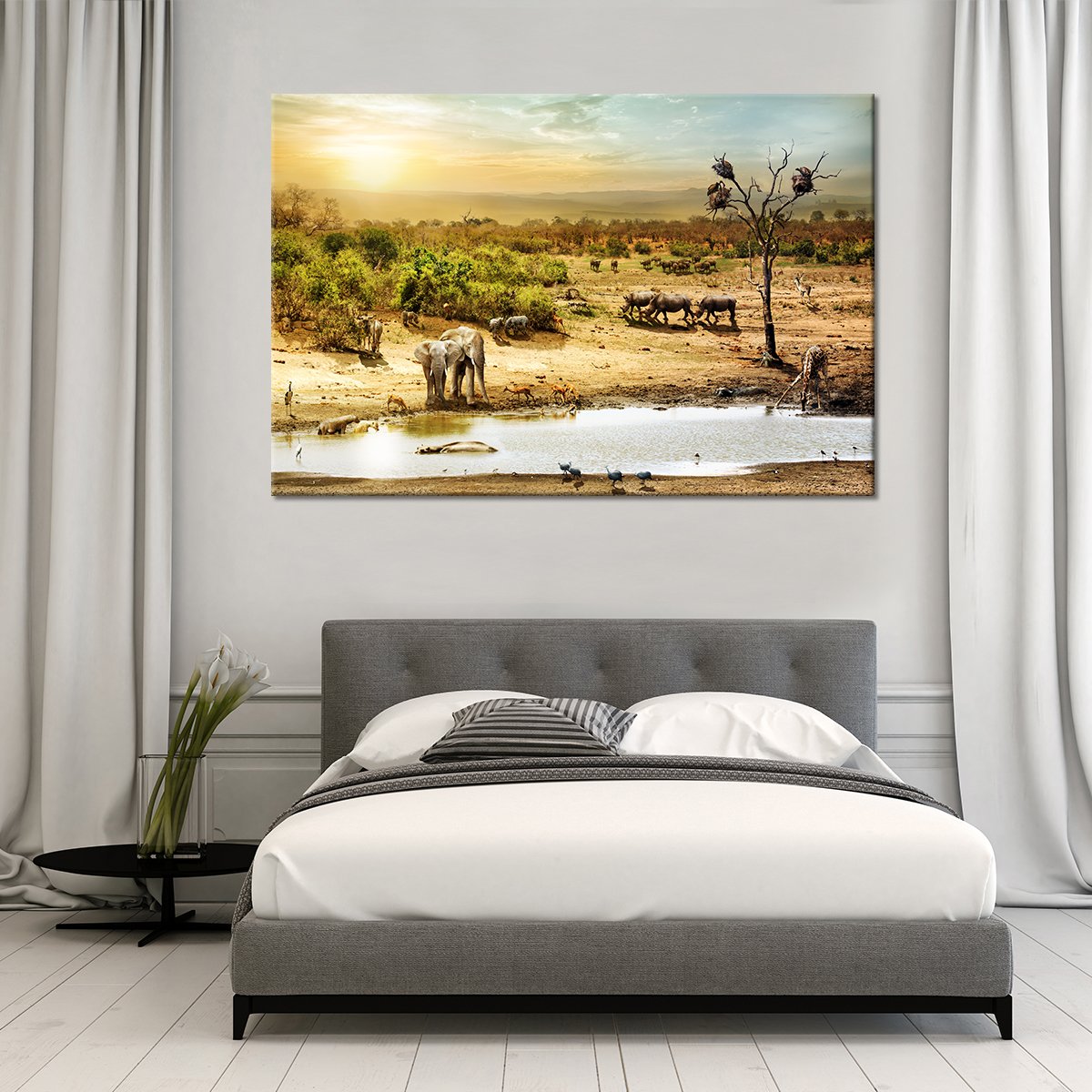 Elephant Painting Multi Panel Canvas Wall Art