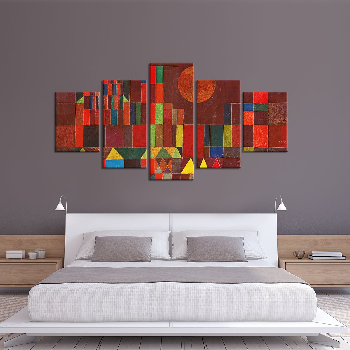 Castle and Sun Multi Panel Canvas Wall Art