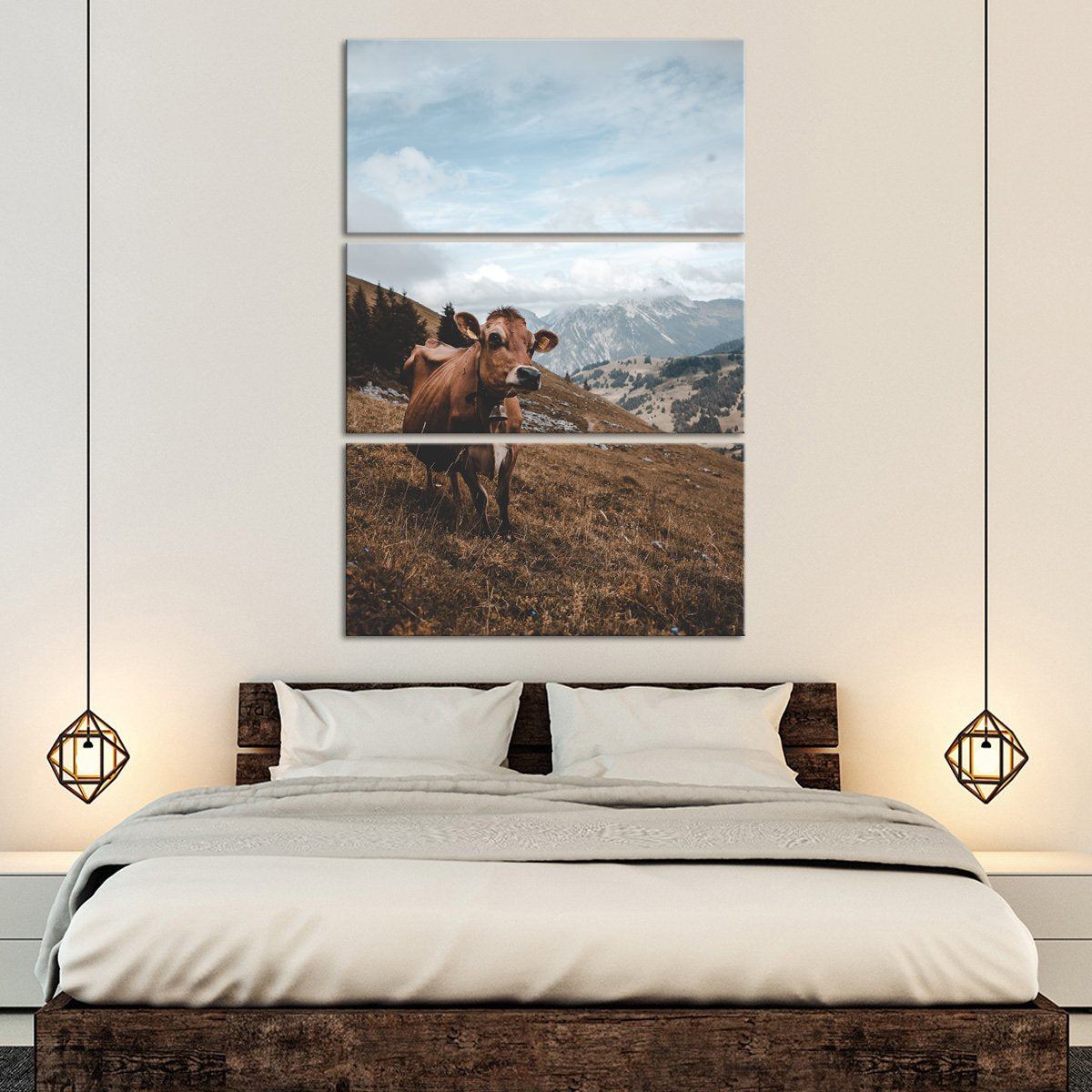 Roaming Cow Multi Panel Canvas Wall Art