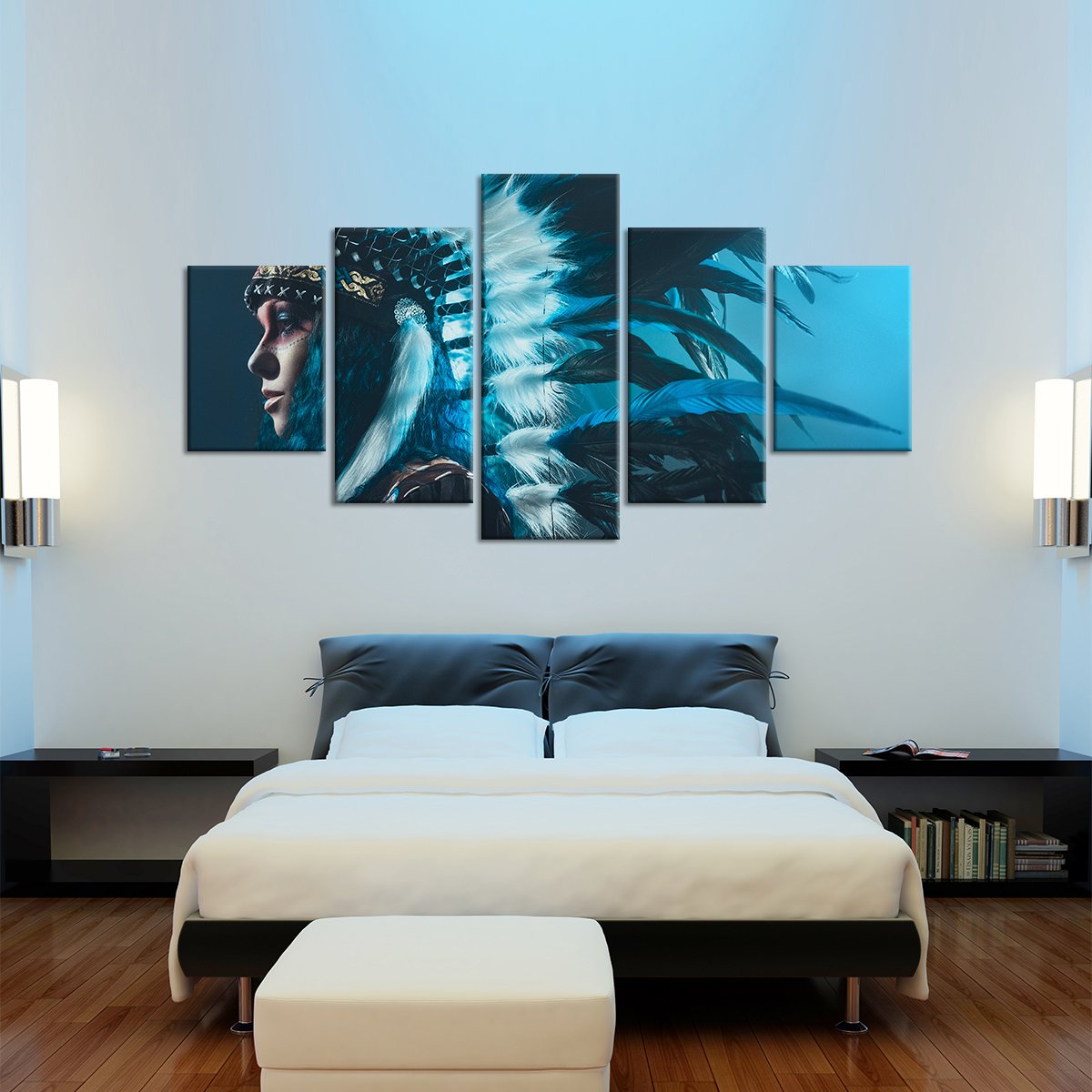 Native Warrior Multi Panel Canvas Wall Art