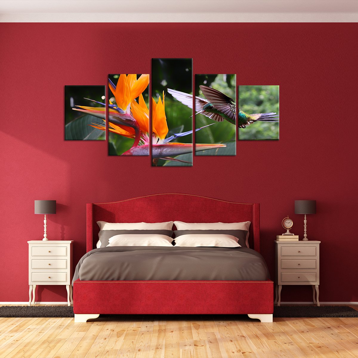 Flying Hummingbird Multi Panel Canvas Wall Art