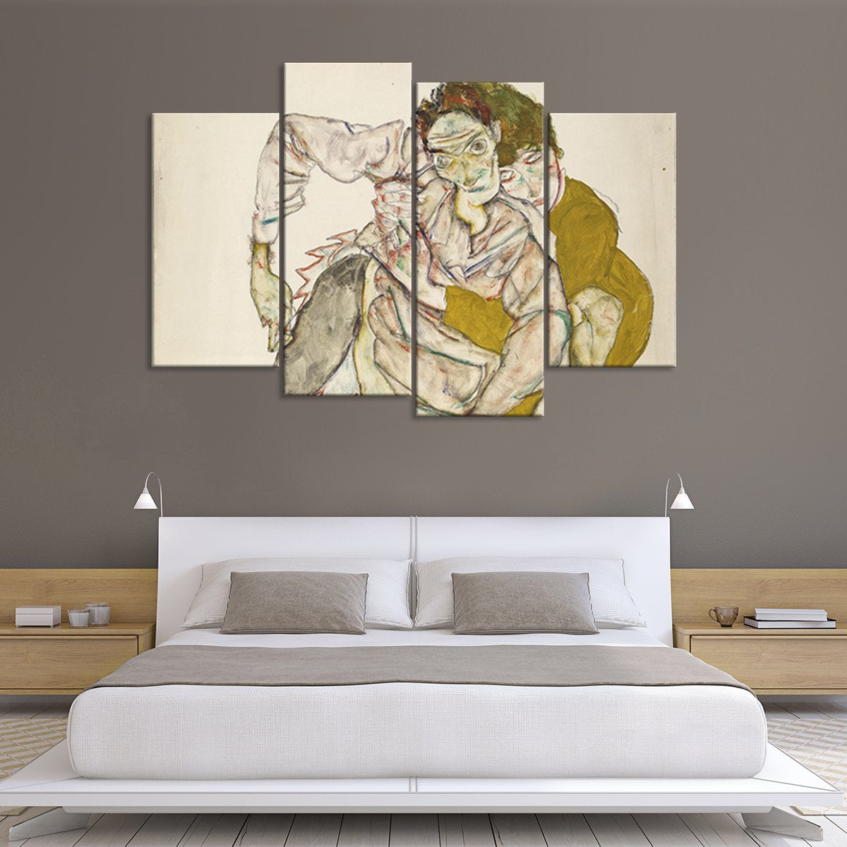 Seated Couple Multi Panel Canvas Wall Art
