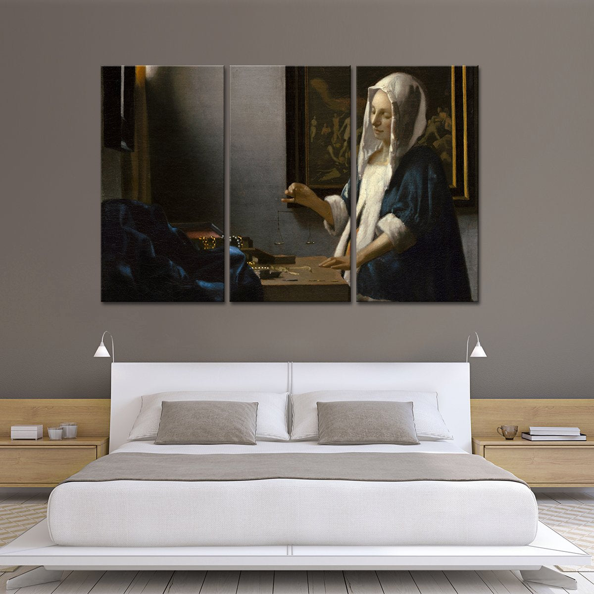 Woman Holding a Balance Multi Panel Canvas Wall Art