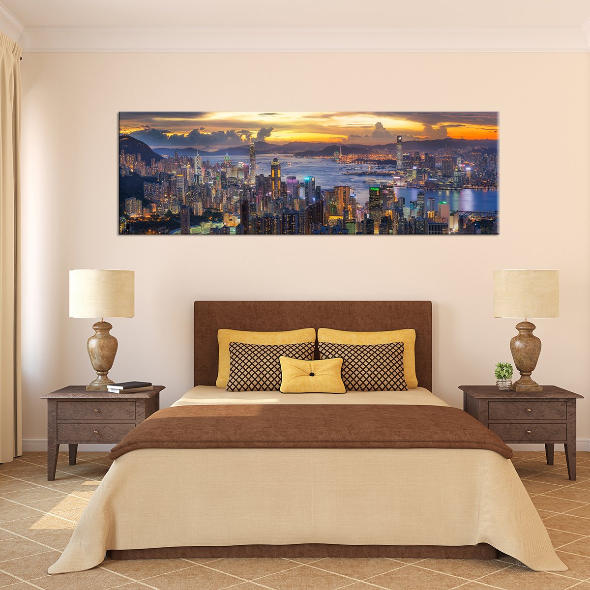 Hong Kong at Sunset Multi Panel Canvas Wall Art