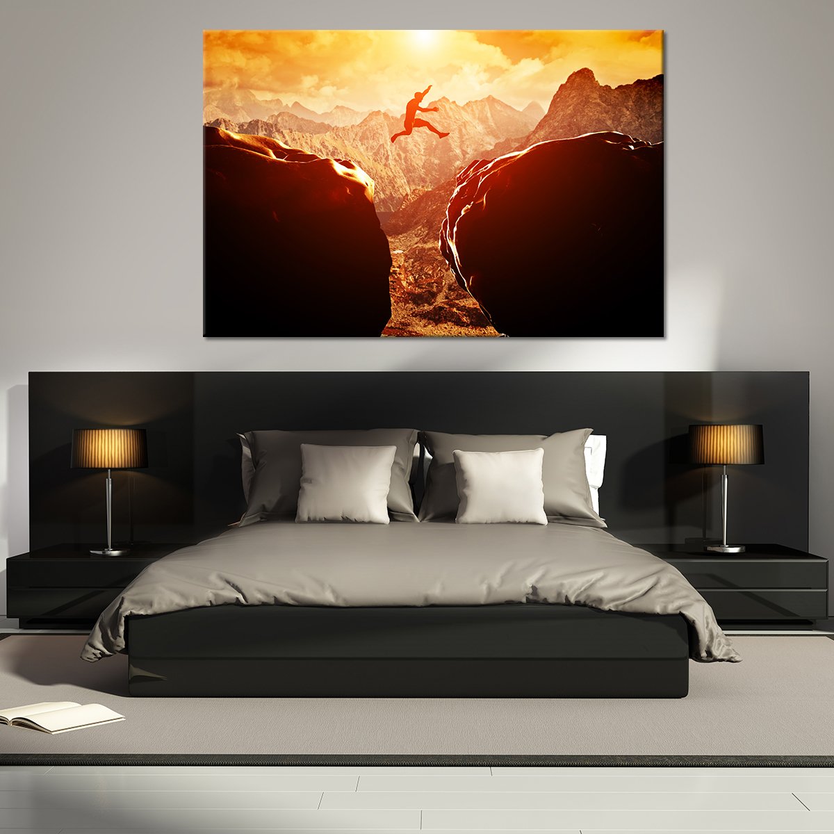 Jumping Over the Cliff Multi Panel Canvas Wall Art