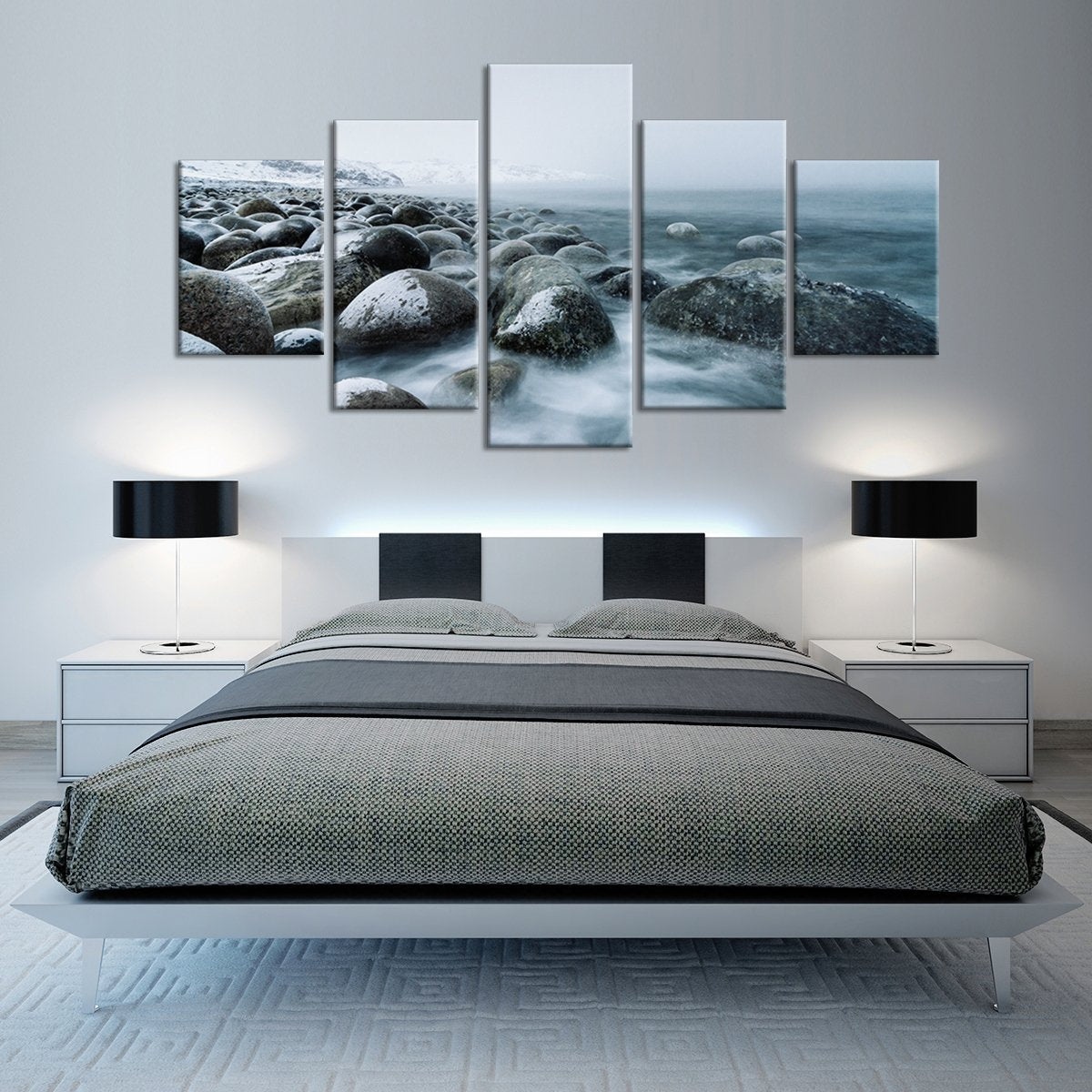 Winter Pebbles Multi Panel Canvas Wall Art