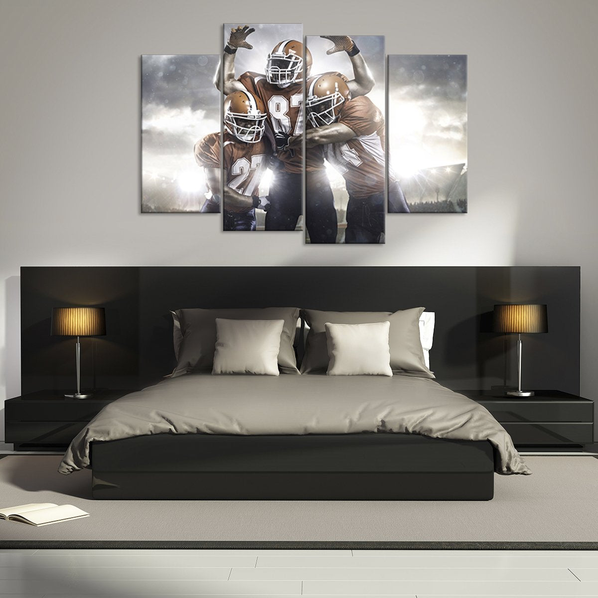 Football Players Multi Panel Canvas Wall Art