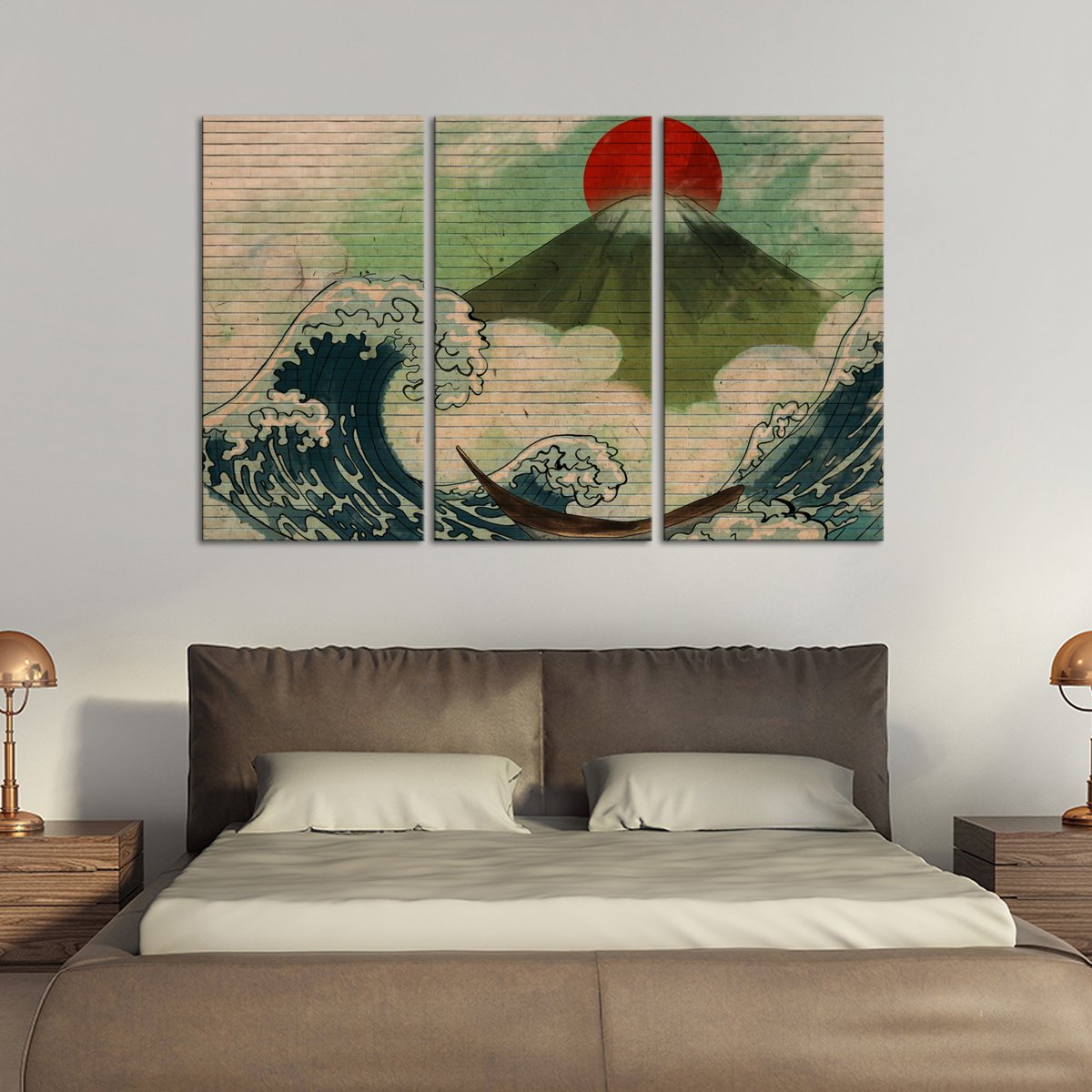 Sunrise Over The Waves Graffiti Multi Panel Canvas Wall Art