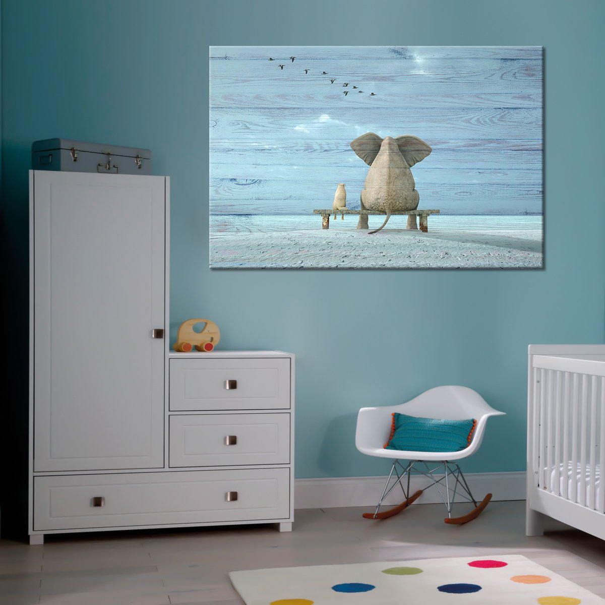 Elephant Daydream Multi Panel Canvas Wall Art