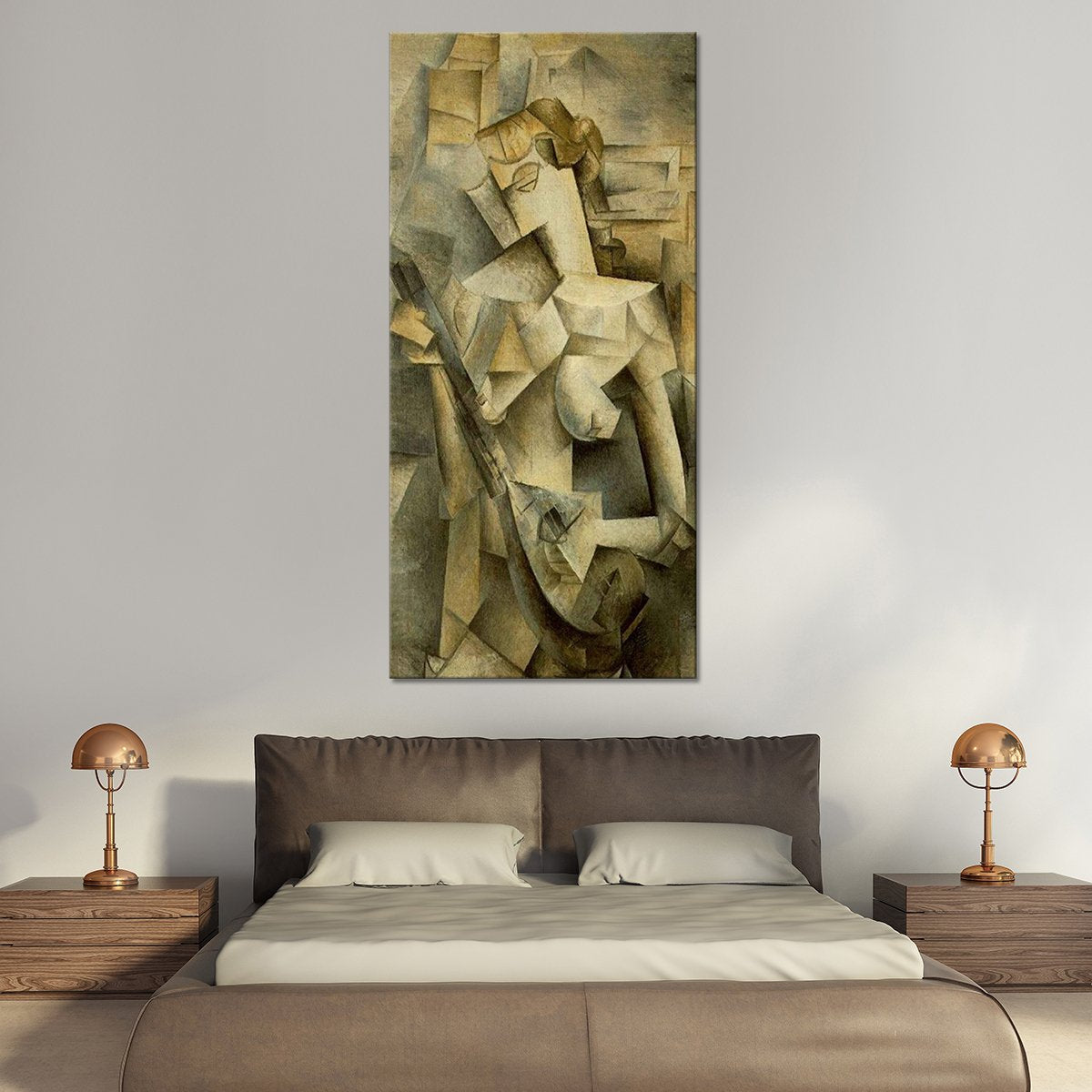 Girl With Mandolin Multi Panel Canvas Wall Art